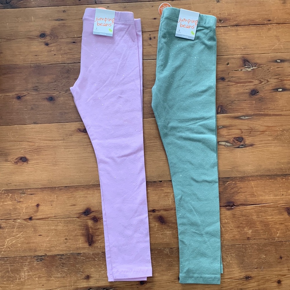 Little girls sparkle leggings. 2 pairs sold together.